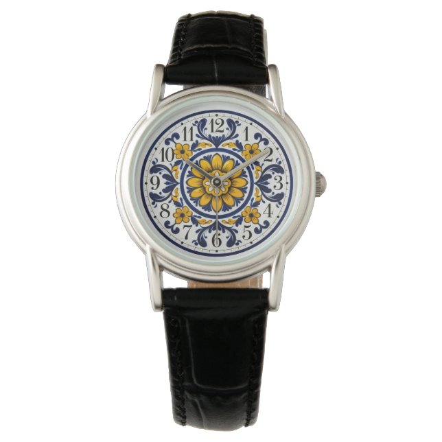 Elegante Talavera genummerd  Horloge (Voorkant)