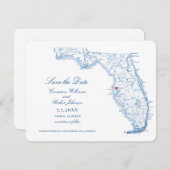 Elegante Tampa Florida bruiloft marine kaart (Voorkant / Achterkant)