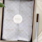 Elegante Tan Checkered Gold Boutique Event Display Ronde Sticker