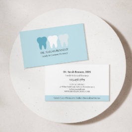 Elegante tandarts aqua blauw professioneel visitekaartje