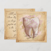 Elegante tandarts assistent cadeau kaart (Voorkant / Achterkant)