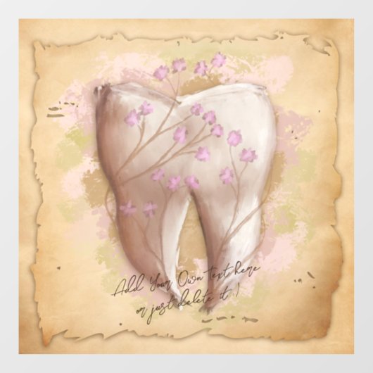 Elegante  tandarts assistent cadeau raamsticker (Vel)