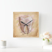 Elegante tandarts assistent cadeau vierkante klok (Huis)