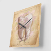 Elegante tandarts assistent cadeau vierkante klok (Hoek)