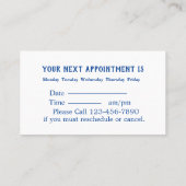 Elegante Tandarts Logo Afspraak Bedrijf Afsprakenkaartje (Achterkant)