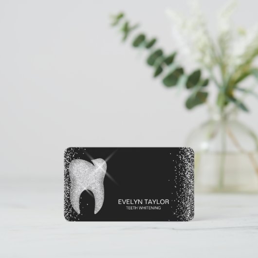 Elegante Tandarts Tandheelkundige Kliniek Tanden b Visitekaartje (Staand voorkant)