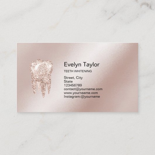 Elegante Tandarts Tandheelkundige Kliniek Tanden b Visitekaartje (Achterkant)