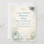 Elegante Tandarts Witte Jas Afstuderen Kaart (Voorkant)