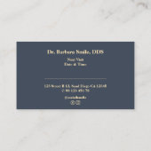 Elegante tandheelkundige tandheelkundige houtskool visitekaartje (Achterkant)
