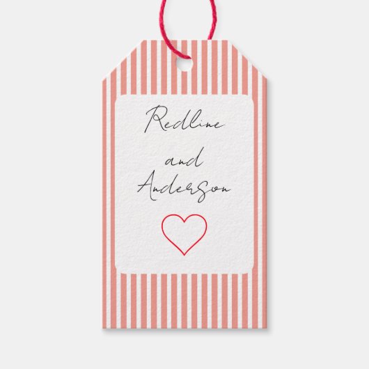 Elegante Tangerine Bruiloft Cadeaulabel (Voorkant)