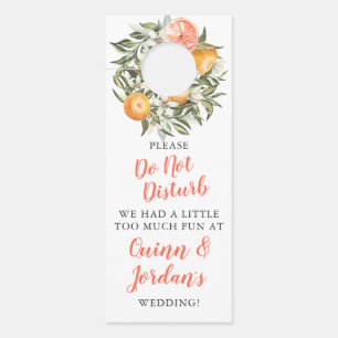 Elegante Tangerine Citrus bruiloft   dubbelzijdig Deurhanger