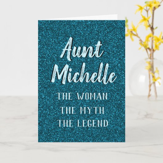 Elegante Tante Verjaardag Moederdag Blauw Blauwgro Kaart (Gele Bloem)