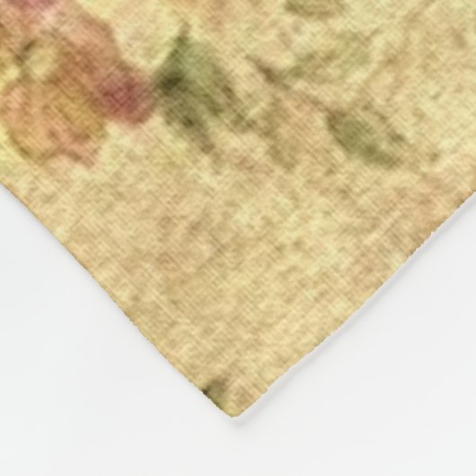 Elegante Tapijtstijl Monogram met Rozen Fleece Deken (Hoek)