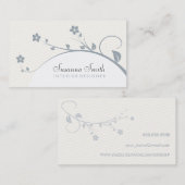 Elegante tarjeta de visita con flores y chevrón visitekaartje (Voorkant / Achterkant)