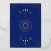Elegante Tarot Goud Navy Folie Bruiloft  Uitnodiging (Achterkant)