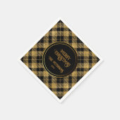 Elegante Tartan Black Gold Glitter Servet (Hoek)