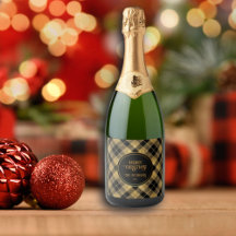 Elegante Tartan Black Gold Glitter