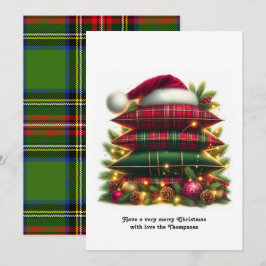 Elegante Tartan Kerstcozy Plaid Kussens Feestdagenkaart