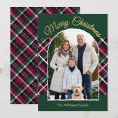 Elegante Tartan Plaid Arch Custom Foto Kerstmis Feestdagenkaart (Voorkant / Achterkant)