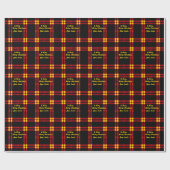 Elegante tartan plaid bewerkbare tekst Kerstmis. Cadeaupapier (Vlak)