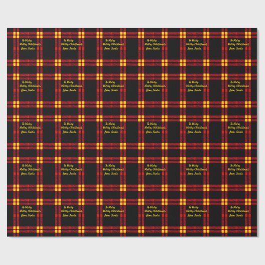 Elegante tartan plaid bewerkbare tekst Kerstmis. Cadeaupapier (Vlak)
