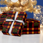 Elegante tartan plaid bewerkbare tekst Kerstmis. Cadeaupapier