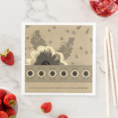 Elegante Taupe Bloem Servet (Insitu)