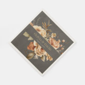 Elegante taupe bloemen bruiloft servetten (Hoek)