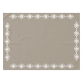 Elegante taupe bloemendessin  tafelkleed (Voorkant (Horizontaal))