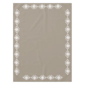 Elegante taupe bloemendessin  tafelkleed (Voorkant)