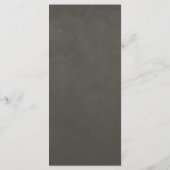 Elegante taupe bloemige trouwmenu menu (Achterkant)