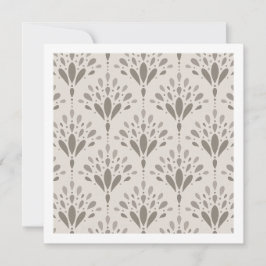 Elegante taupe bloemrijke Art Deco stijl kaart