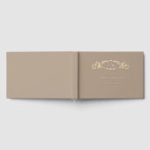Elegante Taupe botanische kam monogram bruiloft Gastenboek (Volledig)