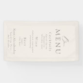 Elegante Taupe Bruiloftsbarmenu Spandoek (Horizontaal)