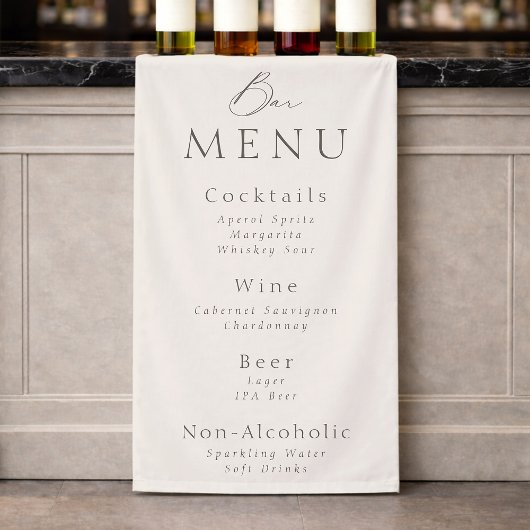 Elegante Taupe Bruiloftsbarmenu Spandoek