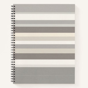 Elegante taupe crème en grijs gestreepte boerderij notitieboek