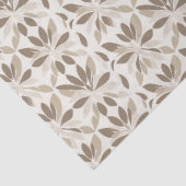 Elegante Taupe Crème Moderne Bloem Tissuepapier (Detail)