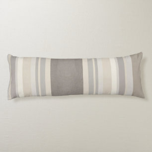 Elegante taupe crèmekleurige en grijze gestreepte lichaamskussen