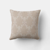 Elegante taupe damast ontwerp 1 sierkussen (Achterkant)