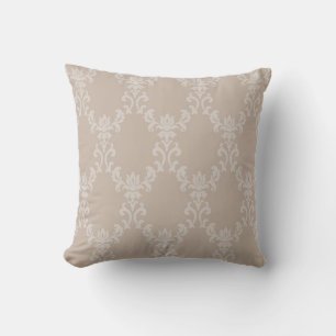 Elegante taupe damast ontwerp 1 sierkussen