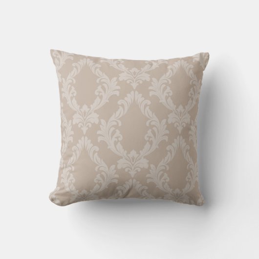 Elegante Taupe damast ontwerp 6 kussenhoes Kussen (Voorkant)