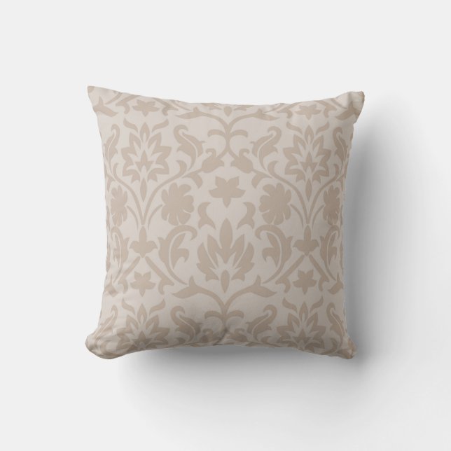 Elegante taupe damast ontwerp 7 kussen (Voorkant)