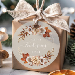 Elegante Taupe Fall laat Thanksgiving achter Bedankjes Labels