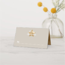 Elegante Taupe Gold Star Vrolijk Kerstfeest