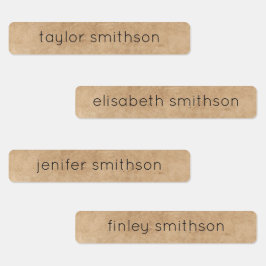 Elegante Taupe Kleding & Voeding met Naam Labels