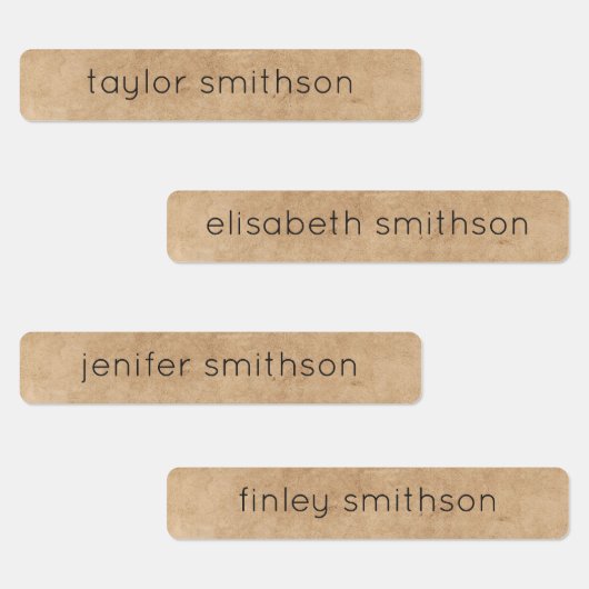 Elegante Taupe Kleding & Voeding met Naam Labels (Groep)