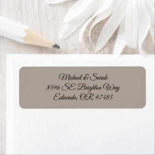 Elegante Taupe Linnen Bruine Retouradres Etiket