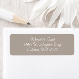 Elegante Taupe Linnen Bruine Retouradres Etiket