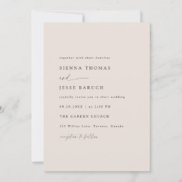 Elegante taupe moderne minimale scriptfoto kaart
