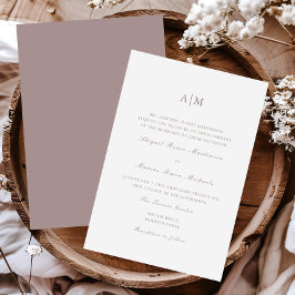 Elegante Taupe Monogram bruiloft Kaart